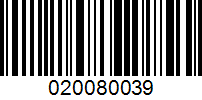 Barcode for 020080039