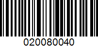 Barcode for 020080040