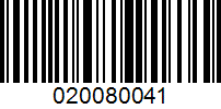 Barcode for 020080041