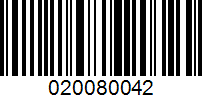 Barcode for 020080042