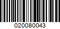 Barcode for 020080043