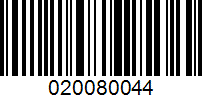 Barcode for 020080044