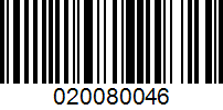 Barcode for 020080046