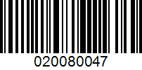 Barcode for 020080047