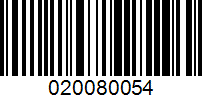 Barcode for 020080054