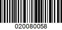 Barcode for 020080058