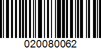 Barcode for 020080062