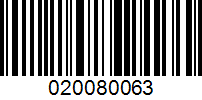 Barcode for 020080063