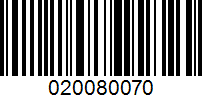 Barcode for 020080070