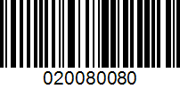 Barcode for 020080080