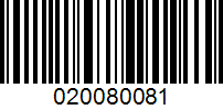 Barcode for 020080081