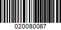 Barcode for 020080087