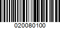 Barcode for 020080100