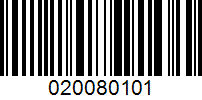 Barcode for 020080101