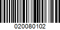 Barcode for 020080102