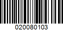 Barcode for 020080103