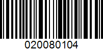 Barcode for 020080104