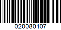 Barcode for 020080107