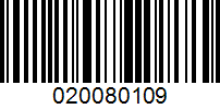 Barcode for 020080109