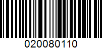 Barcode for 020080110