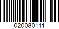 Barcode for 020080111