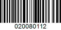 Barcode for 020080112