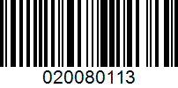 Barcode for 020080113