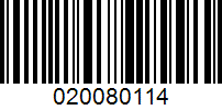 Barcode for 020080114