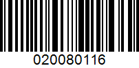 Barcode for 020080116