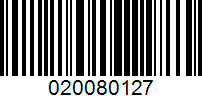 Barcode for 020080127