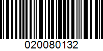 Barcode for 020080132