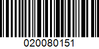 Barcode for 020080151