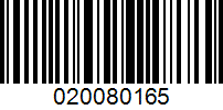 Barcode for 020080165