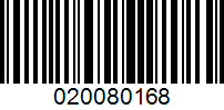 Barcode for 020080168