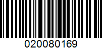 Barcode for 020080169