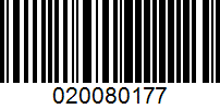 Barcode for 020080177