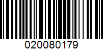 Barcode for 020080179