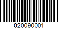 Barcode for 020090001