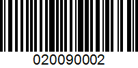 Barcode for 020090002