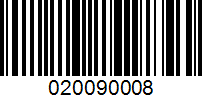 Barcode for 020090008