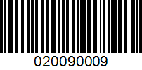 Barcode for 020090009