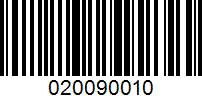 Barcode for 020090010