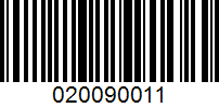 Barcode for 020090011