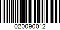 Barcode for 020090012