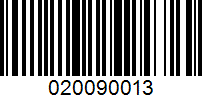 Barcode for 020090013