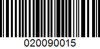 Barcode for 020090015