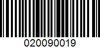 Barcode for 020090019