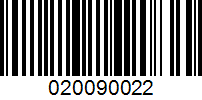 Barcode for 020090022