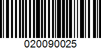 Barcode for 020090025