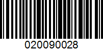 Barcode for 020090028